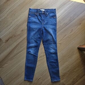 Madewell Jeans Womens in High Rise Skinny Medium Wash Whiskered Casual  sz 28